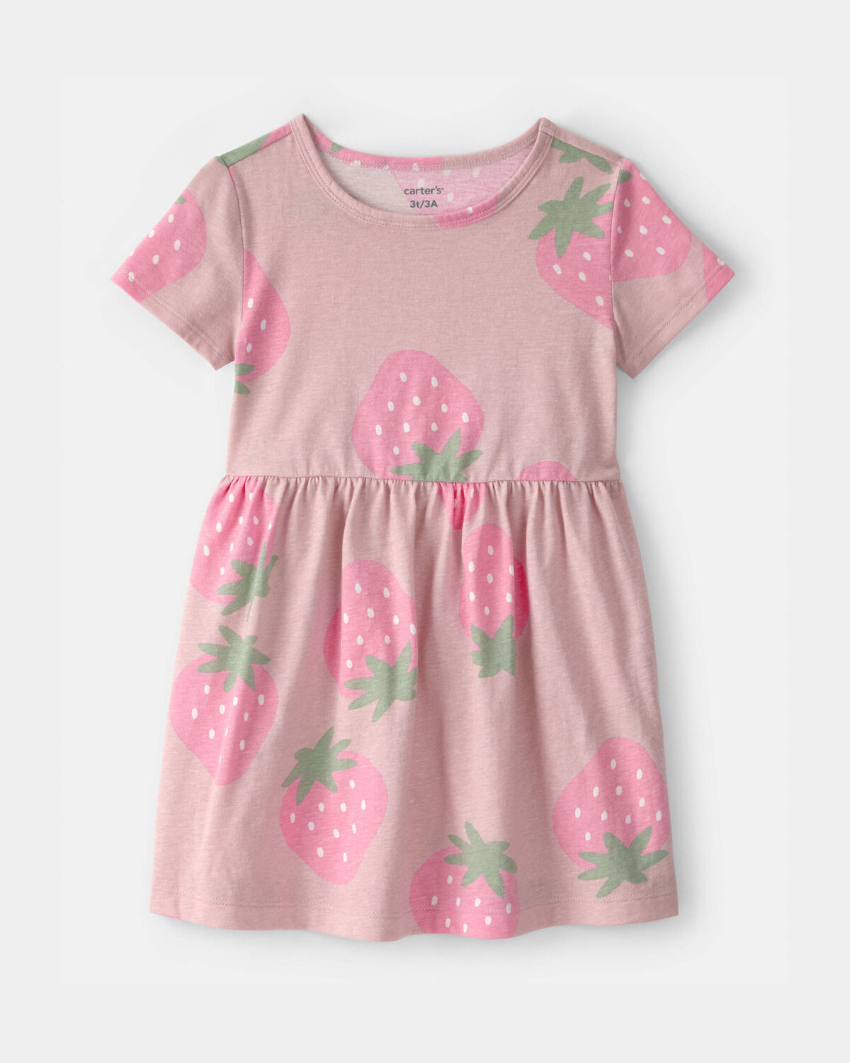 Toddler Girl Strawberry Short-Sleeve Dress - Pink | Carter's Inc