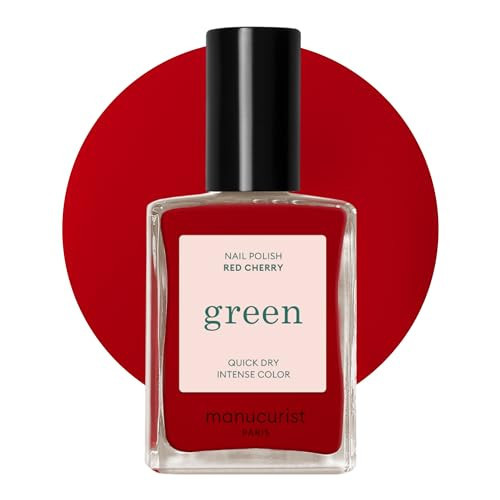 Manucurist Green Nail Polish Red Cherry - Red Nail Polish - 9-Free, Plant-Based and Vegan - Manicure - Made in France - 0.5 fl oz | Amazon (US)