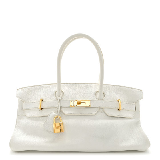 Taurillon Clemence JPG Birkin 42 White | FASHIONPHILE (US)