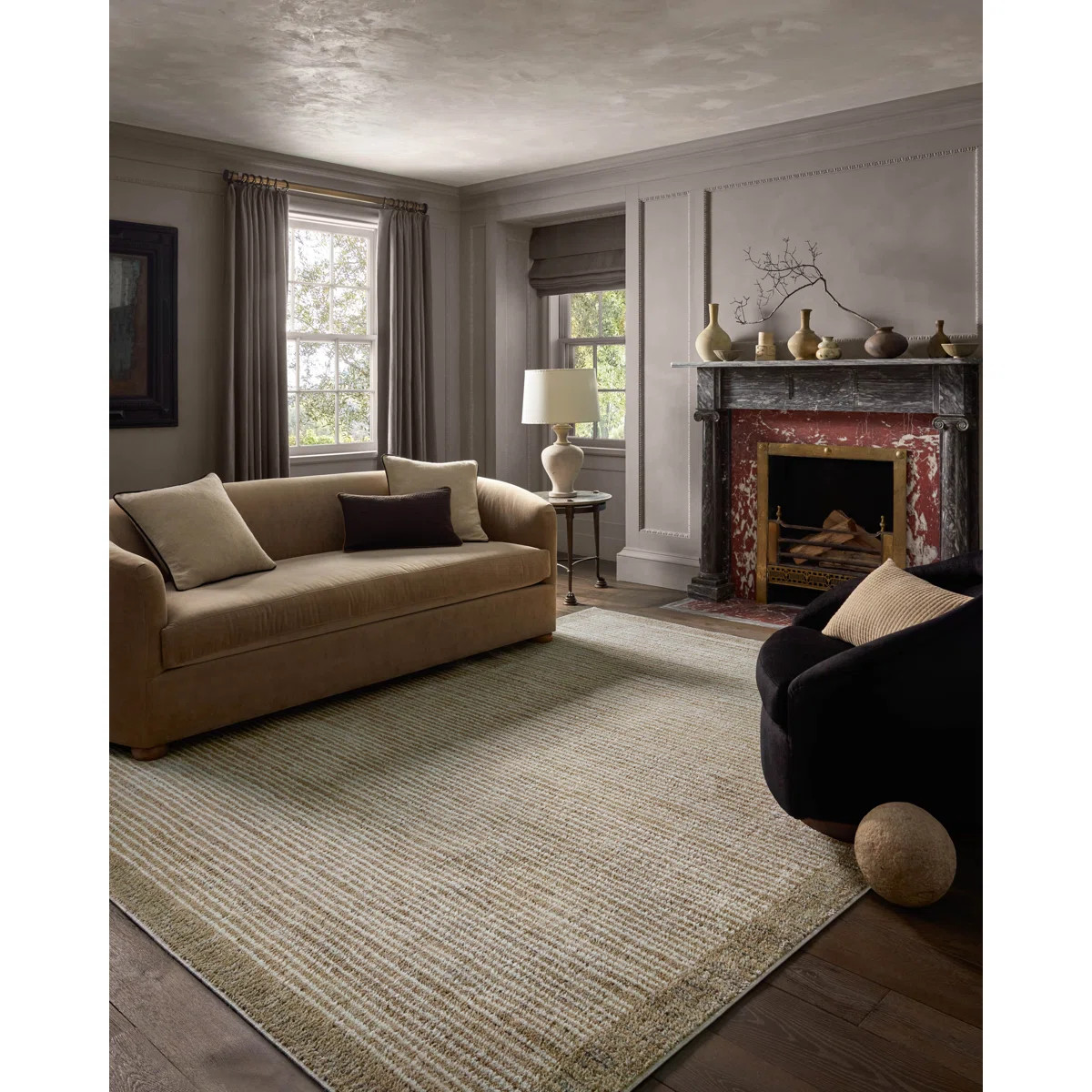 Jeremiah Brent x Loloi Bleecker Sand / Charcoal Area Rug | Wayfair North America