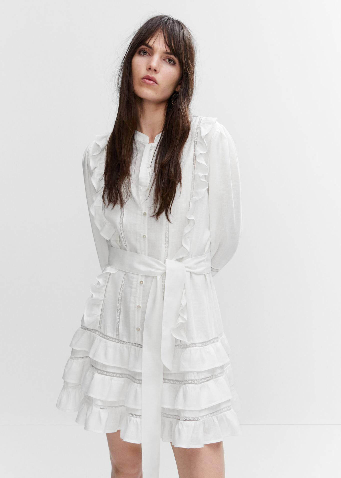 Lace ruffle dress | MANGO (US)