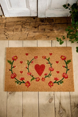 Heart + Vine Coir Doormat | Terrain