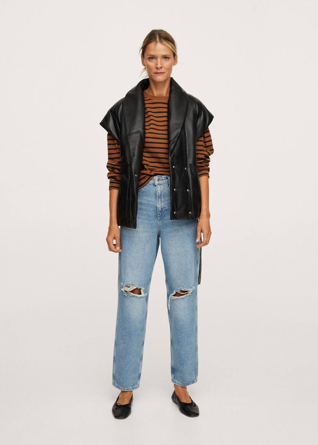 Striped long sleeves t-shirt | MANGO (US)