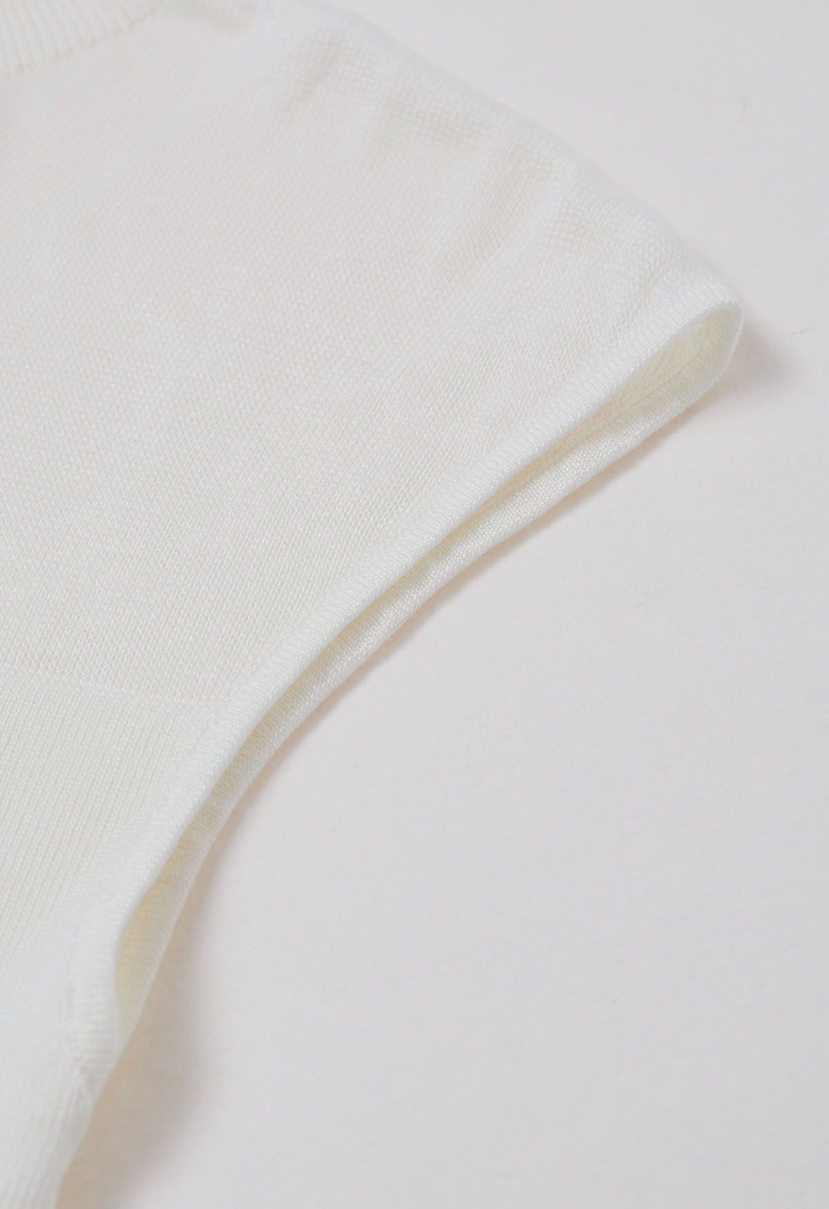 Mock Neck Sleeveless Slim Fit Knit Top in White | Chicwish