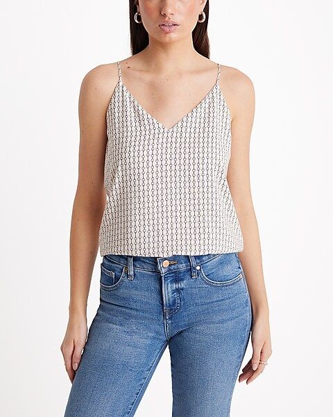 Printed V-Neck Downtown Cami | Express