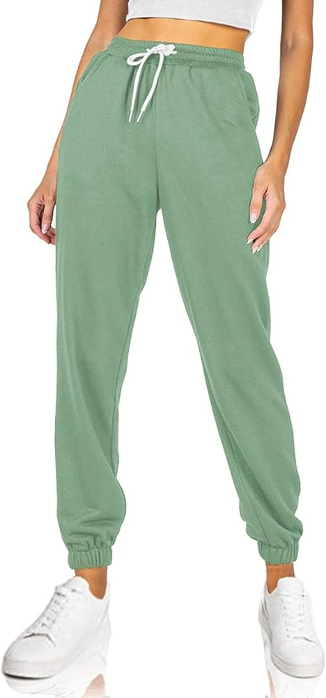 AUTOMET Women's Cinch Bottom Sweatpants Athletic Joggers Lounge Pants with Pockets | Amazon (US)