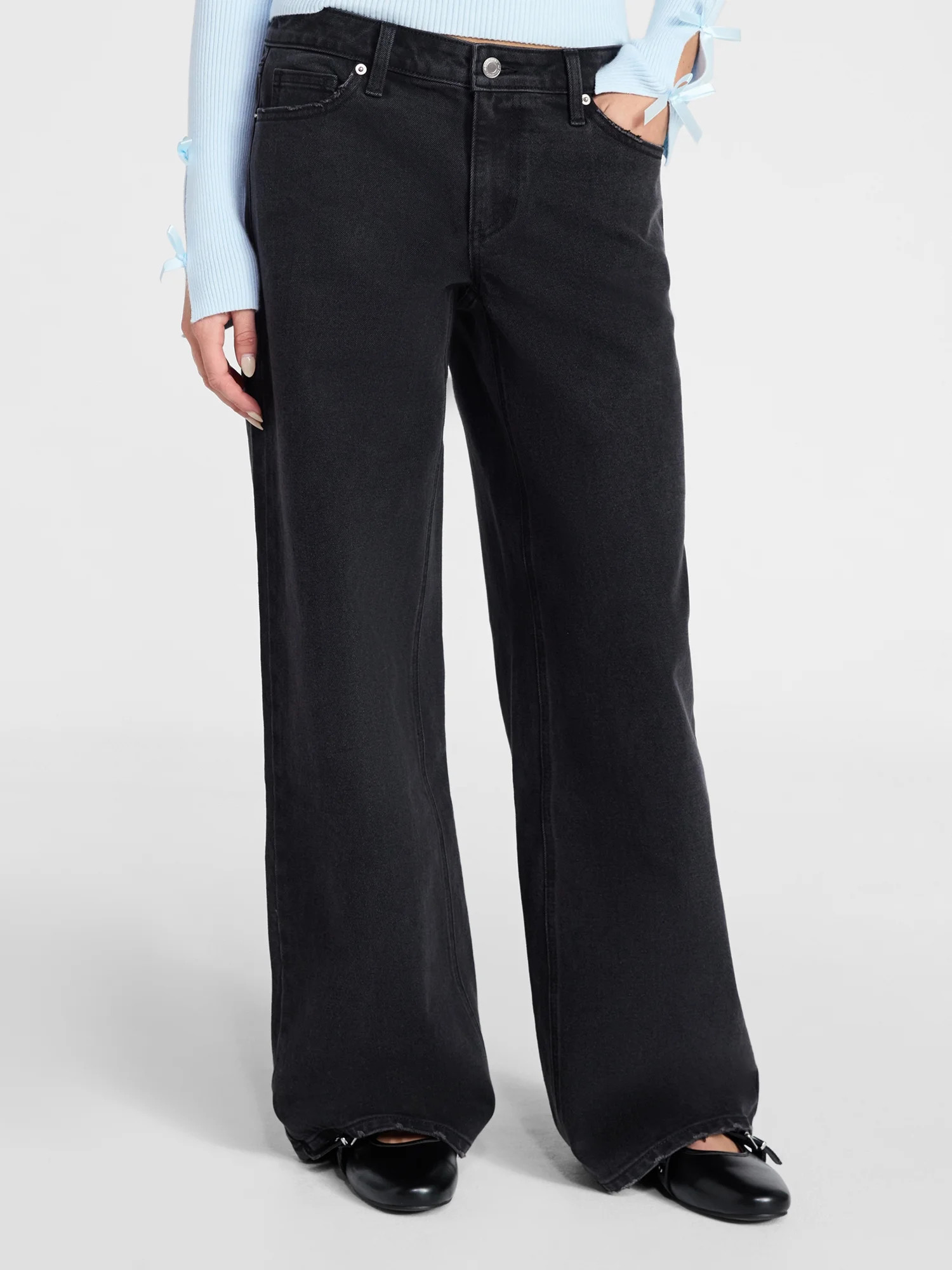 No Boundaries Mid-Rise Baggy Jeans, 31" Inseam, Women's 00-20 | Walmart (US)