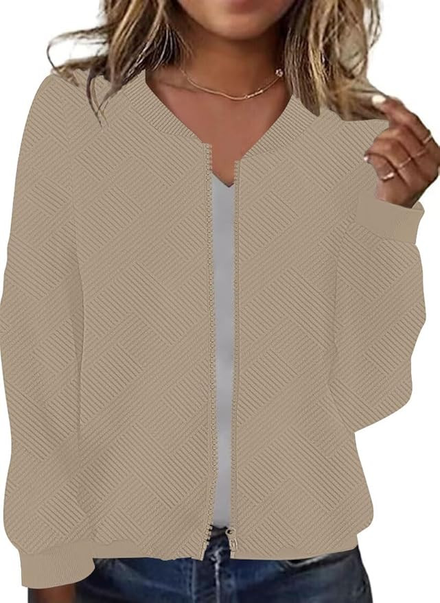 SAUKOLE Womens Full Zipper Sweatshirt Jackets 2024 Fashion Lightweight Casual Long Sleeve Shirt J... | Amazon (US)