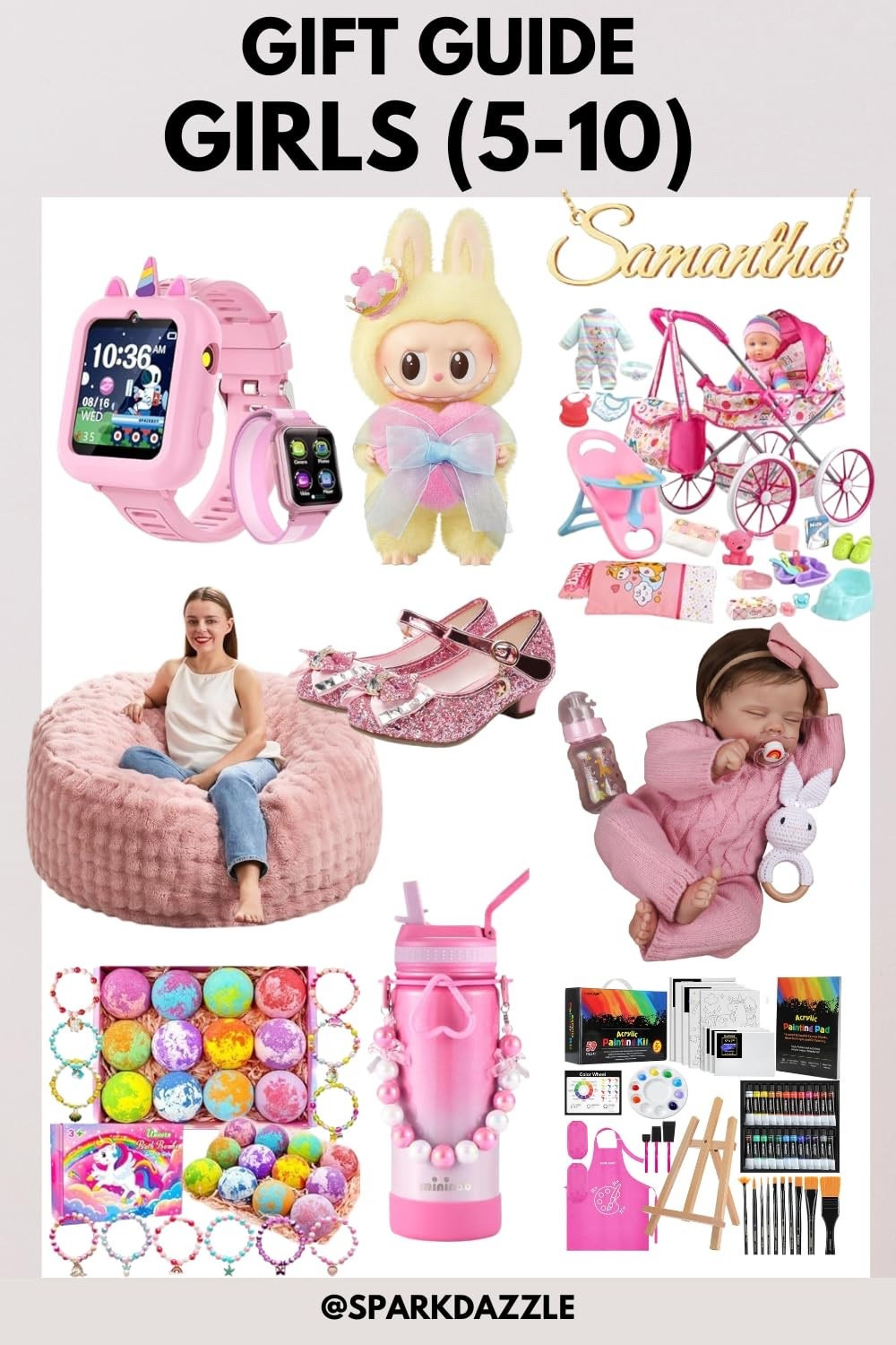 Looking for the perfect birthday present for a little girl? These adorable gift ideas include sparkly shoes, fun toys, cute accessories, and creative activities that girls love. From glitter headbands and doll strollers to gymnastics toys and colorful bath bombs, these gifts are perfect for birthdays, holidays, or special surprises. Save this list for the cutest girl gift inspiration! #littlegirlgifts #birthdaygiftideas #girlygifts #giftideasforgirls #kidsgiftideas #birthdaypresents #momlife #girlythings #sparklygifts #pinkstyle #giftguide #pinterestkids #cutegiftideas #sparkdazzle #ad #affiliate
