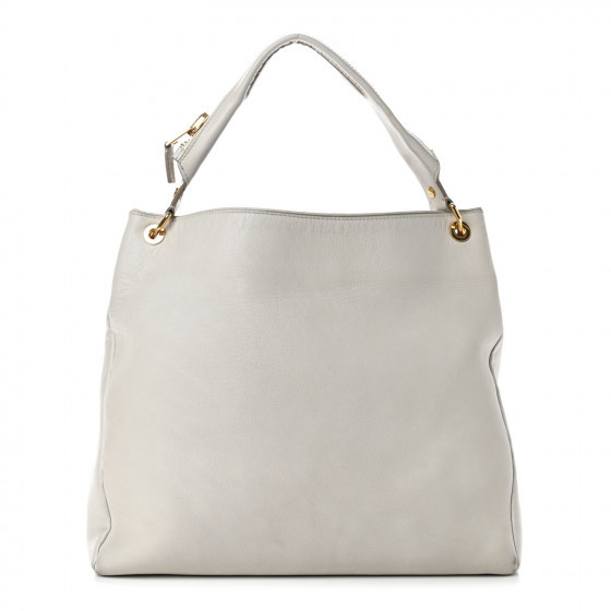 TOM FORD Calfskin Zipper Strap Hobo White | Fashionphile