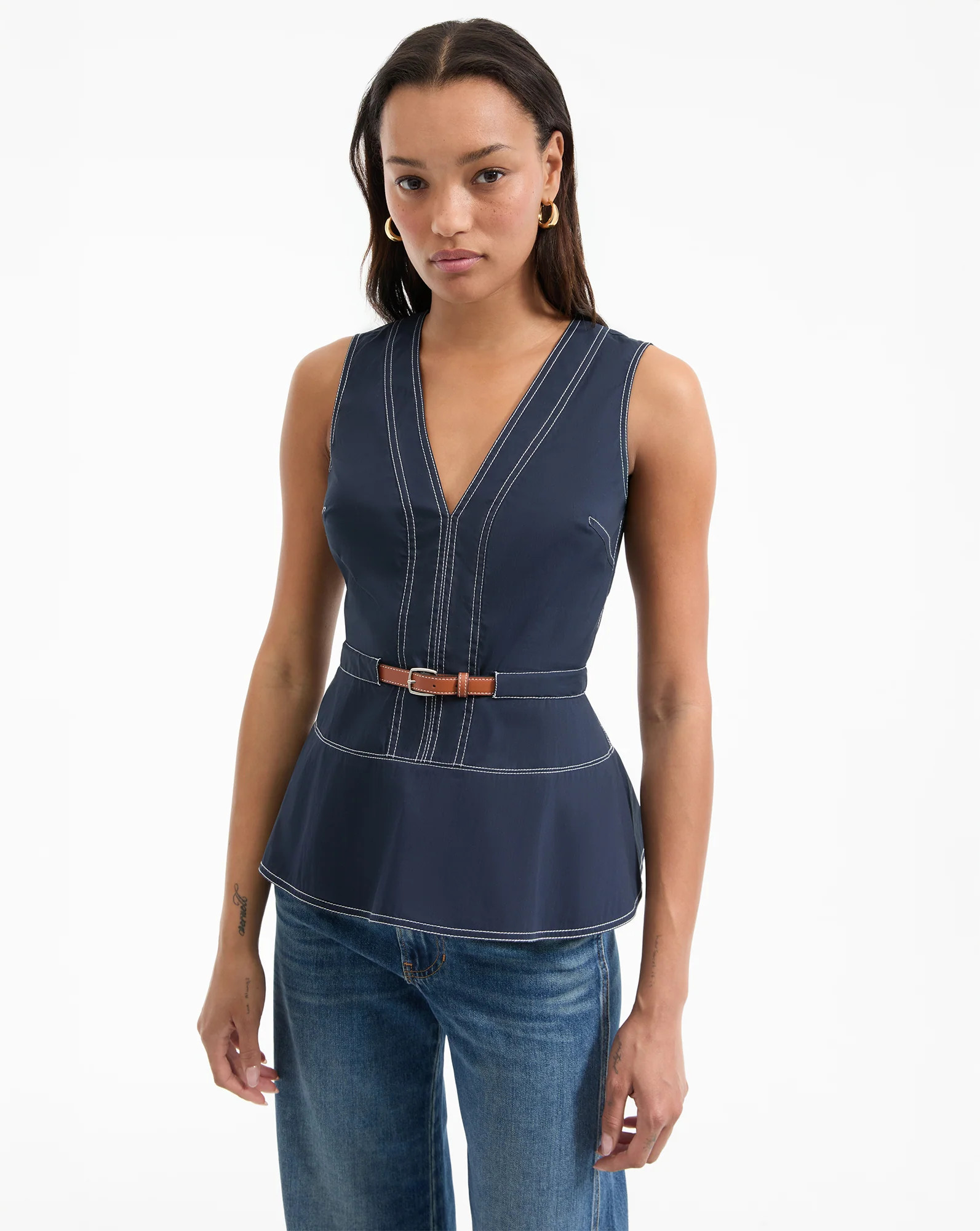 Nickleby Belted Top | Veronica Beard