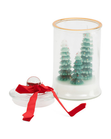 5oz Three Trees In Glass Jar With Snow Scented Candle | TJ Maxx