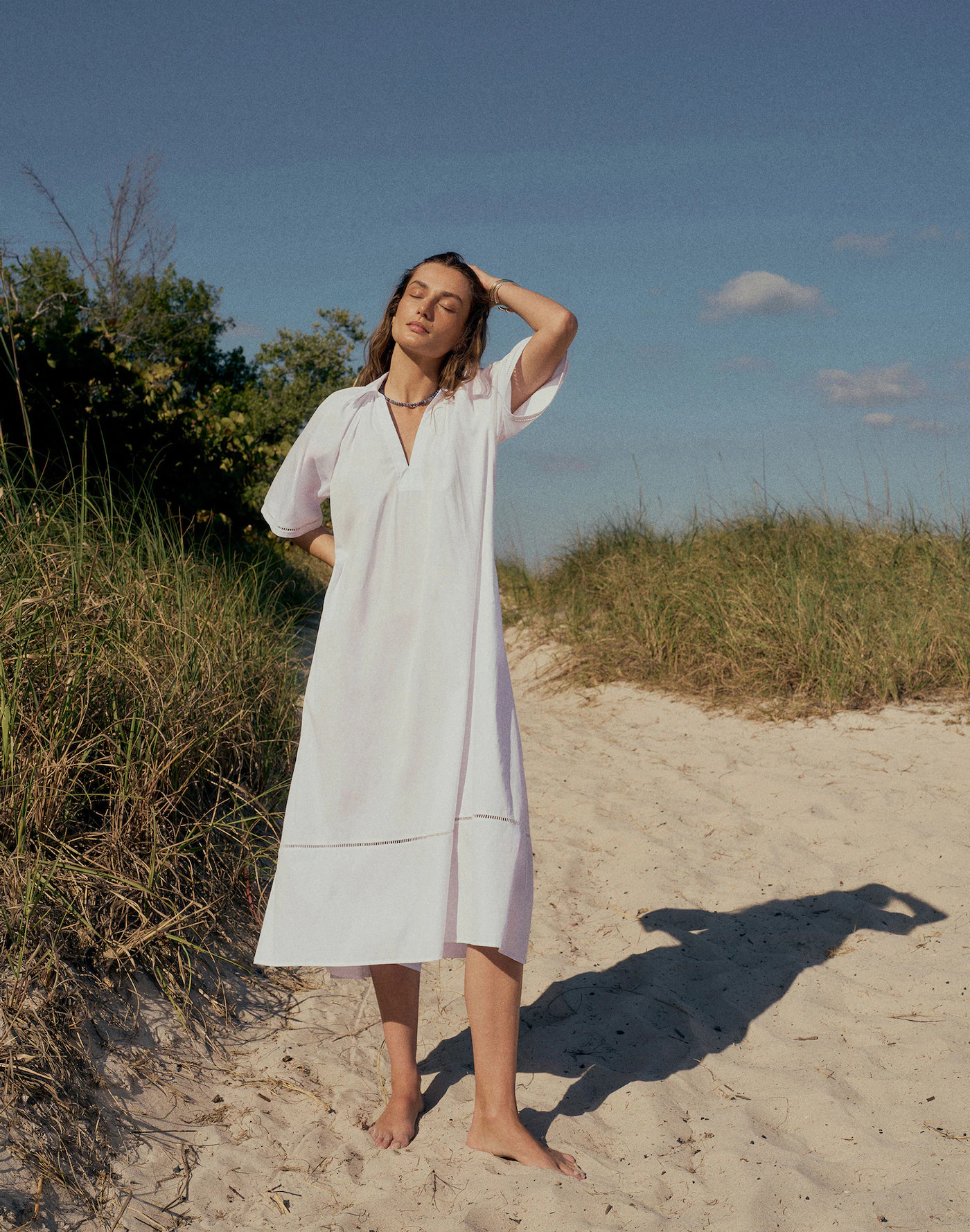 Poplin Splitneck Midi Shirtdress | Madewell