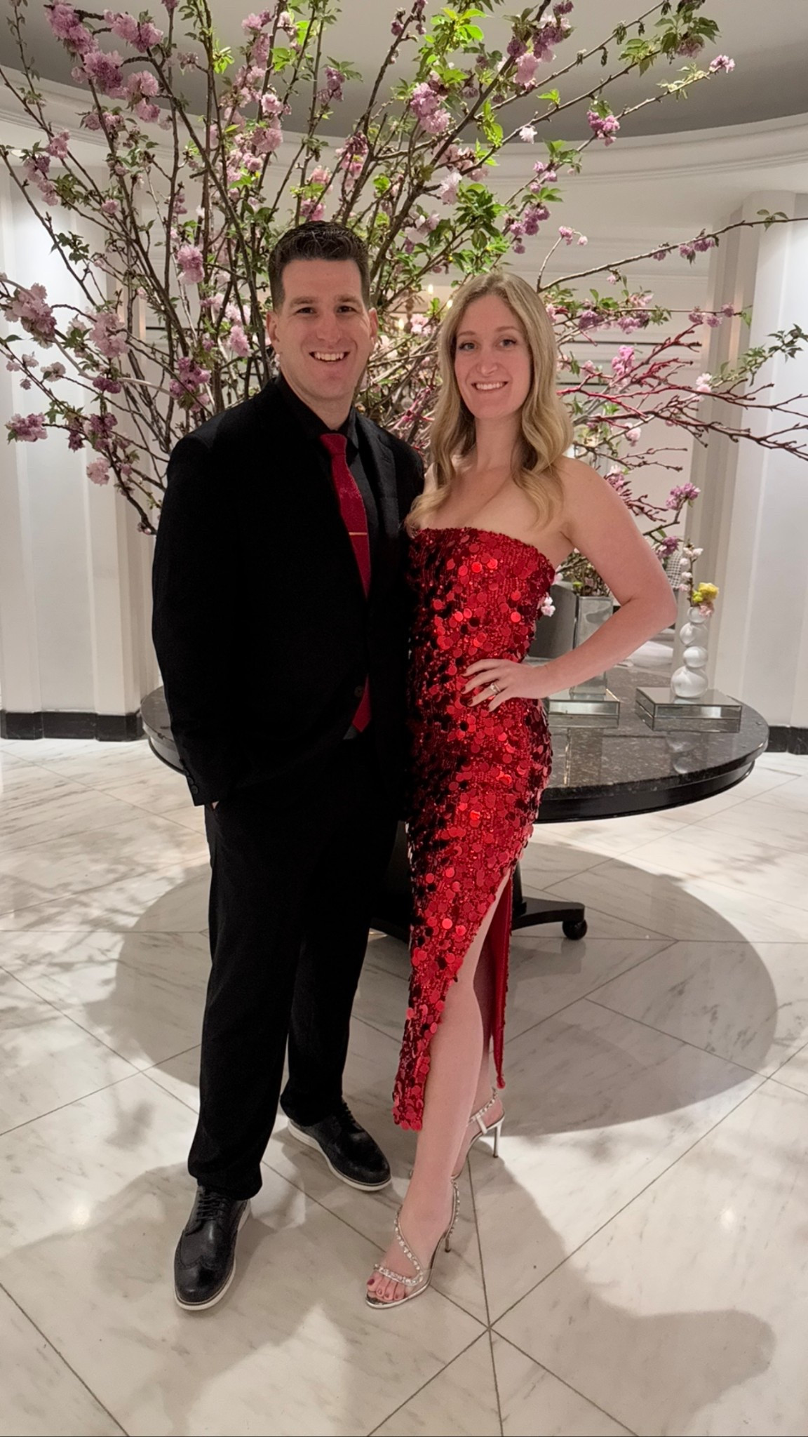 LOVE this dress! Sequin all the way around! & comes in 3 different colors, red, blue and gold! 
I’m wearing a size small

Cocktail dress, fancy dress, couples, wedding

#LTKShoeCrush #LTKWedding