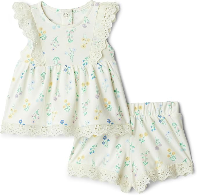 Amazon Essentials x Sofia Grainge Toddlers and Baby Girls' Cotton Eyelet Top & Shorts Play Set, M... | Amazon (US)