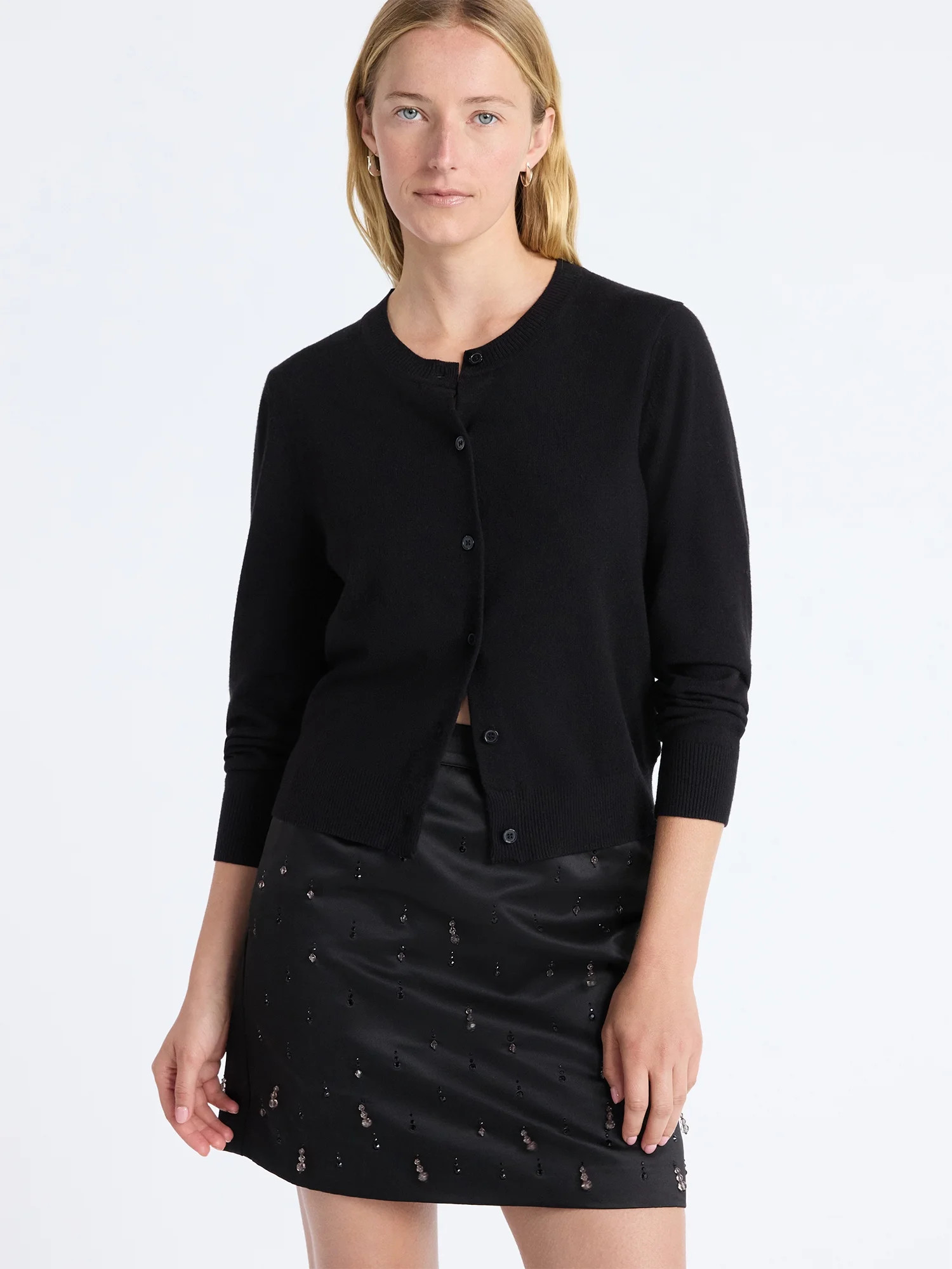 Free Assembly Suéter Tipo Cárdigan de Hilo Acogedor Clásico para Mujer y Mujer Talla Plus, Pes... | Walmart (US)