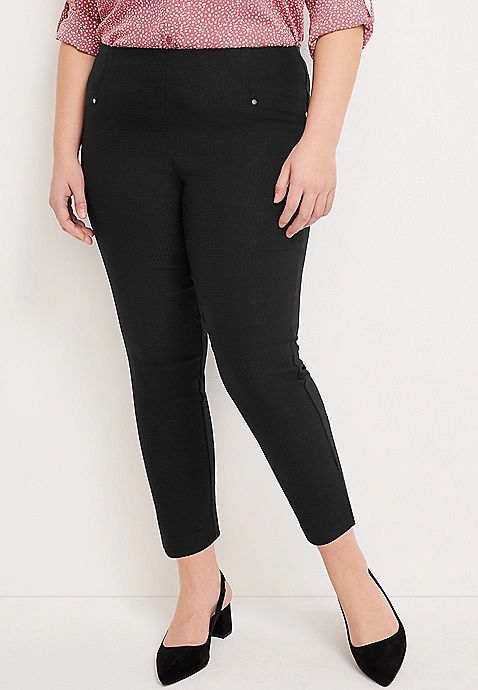 Plus Size Bengaline Textured Cropped Dress Pant | Maurices