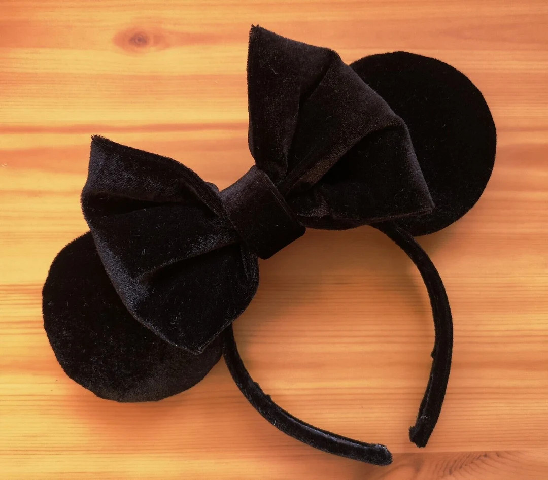 Disney Minnie Mouse Ears Inspired Headband Luxury Black Velvet Holiday Halloween - Etsy | Etsy (US)