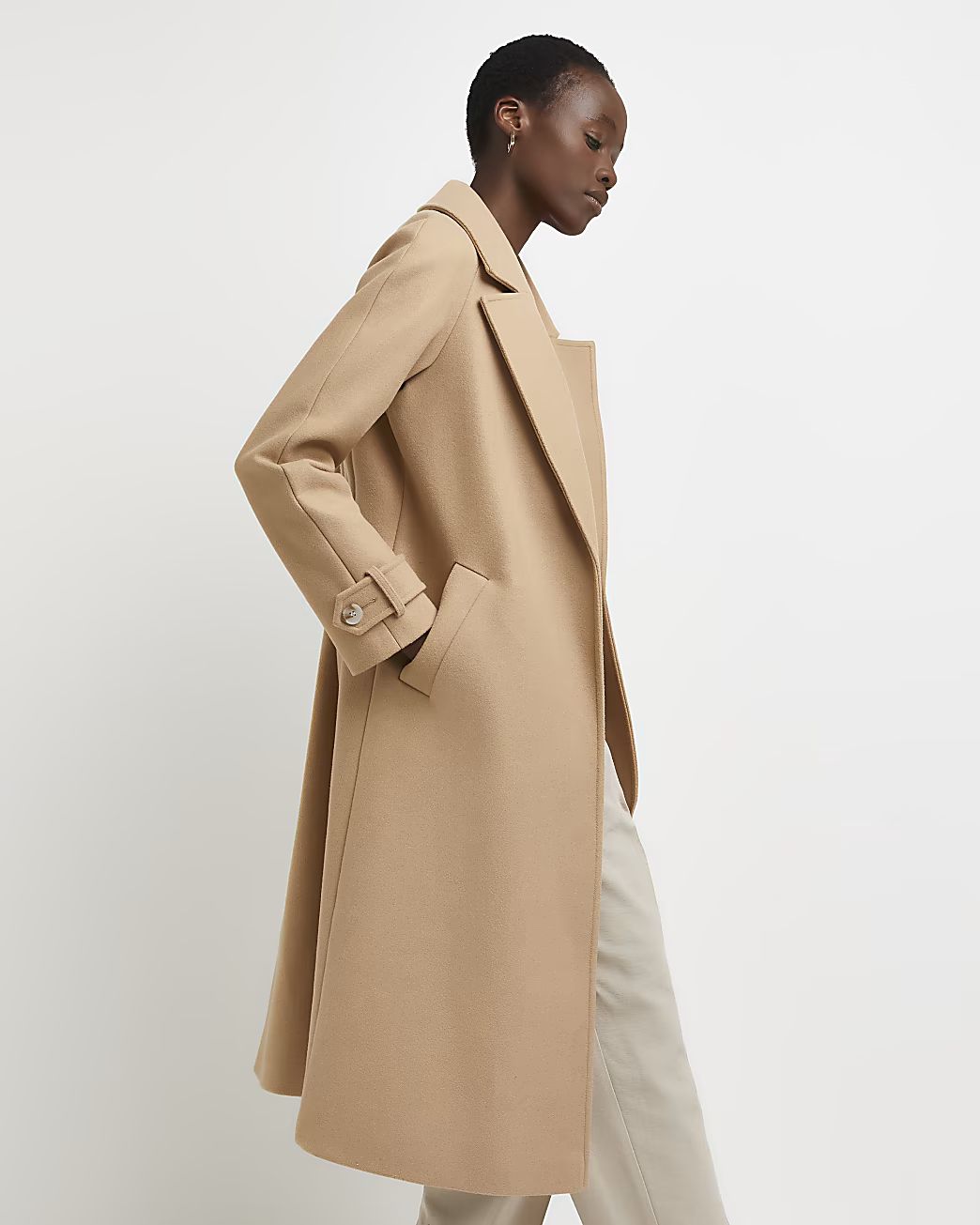 Brown relaxed duster coat | River Island (UK & IE)