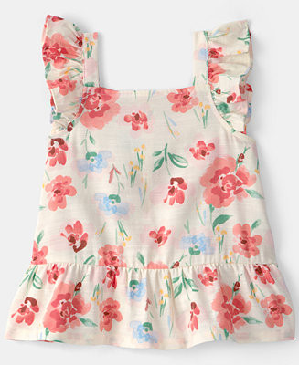 Girls' Toddler 2T-5T Square Neck Floral Peplum Top | Macy's