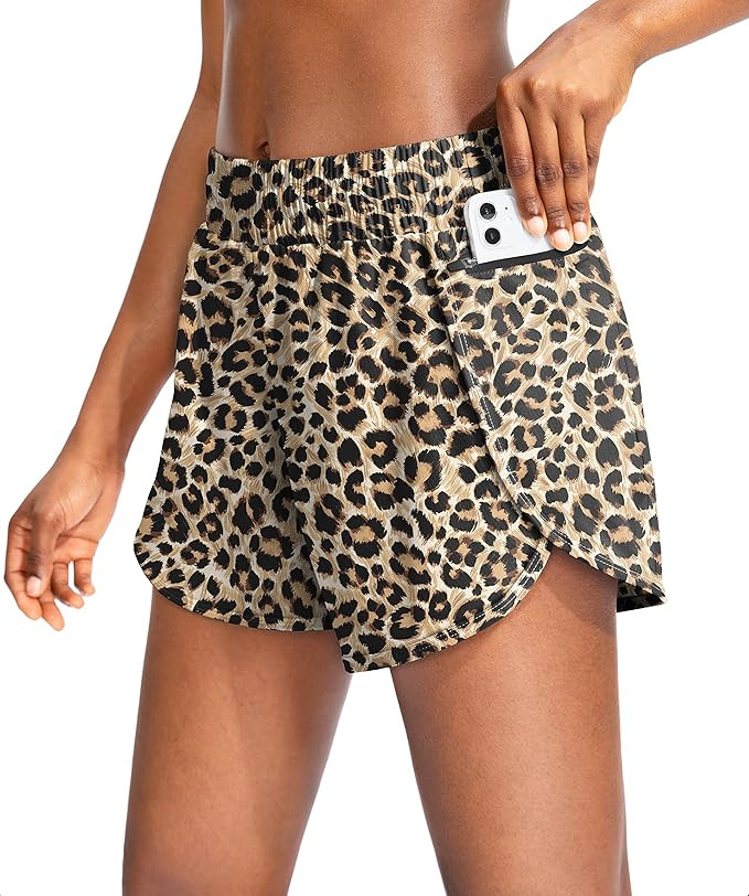 Soothfeel Womens Running Shorts with Zipper Pockets High Waisted Athletic Gym Workout Shorts for ... | Amazon (US)