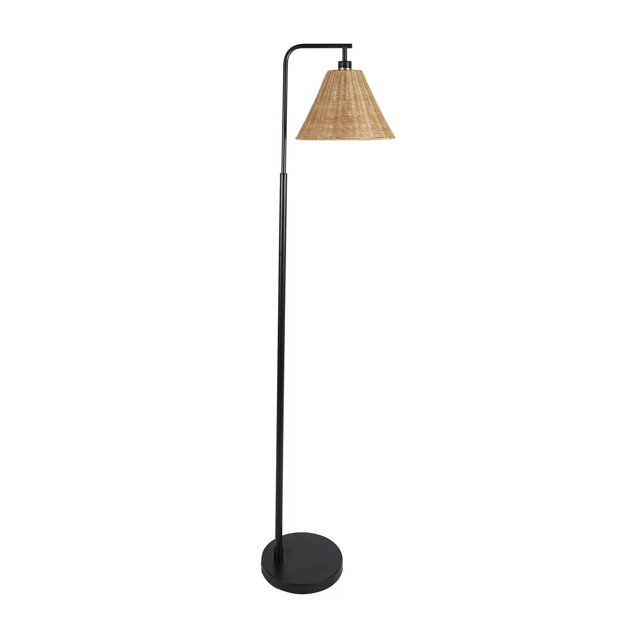 Better Homes & Gardens Better Homes & Gardens Black Metal Floor Lamp with Rattan Shade (4.6)4.6 s... | Walmart (US)