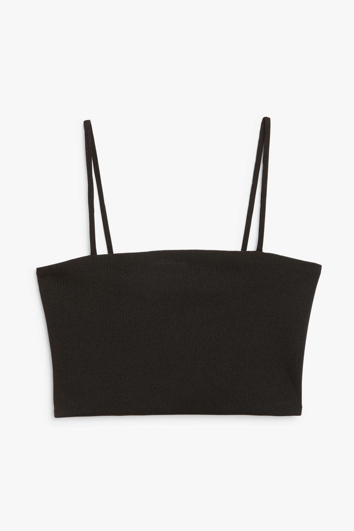 Spaghetti strap crop top - Black | Monki