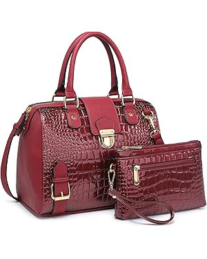 Dasein Women Barrel Handbags Purses Fashion Satchel Bags Top Handle Shoulder Bags Vegan Leather W... | Amazon (US)