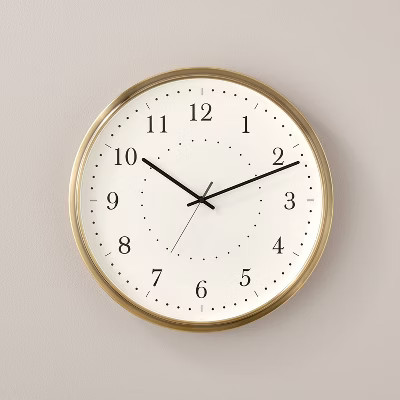 20" Brass Analog Circular Wall Clock - Hearth & Hand™ with Magnolia | Target