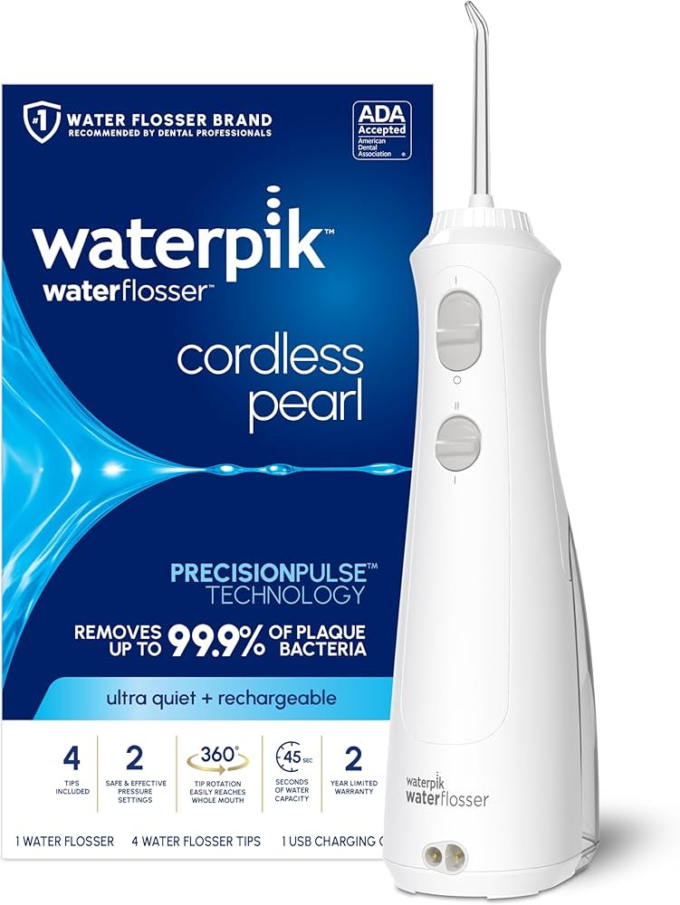 Waterpik Cordless Pearl Rechargeable Portable Water Flosser for Teeth, Gums, Braces Care and Trav... | Amazon (US)