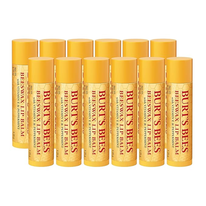 Burt's Bees Back To School Gift Ideas, Lip Balm - Original Beeswax 12 Count Pack in Bulk, Lip Moi... | Amazon (US)