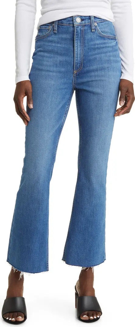Casey Raw Hem High Waist Ankle Flare Jeans | Nordstrom