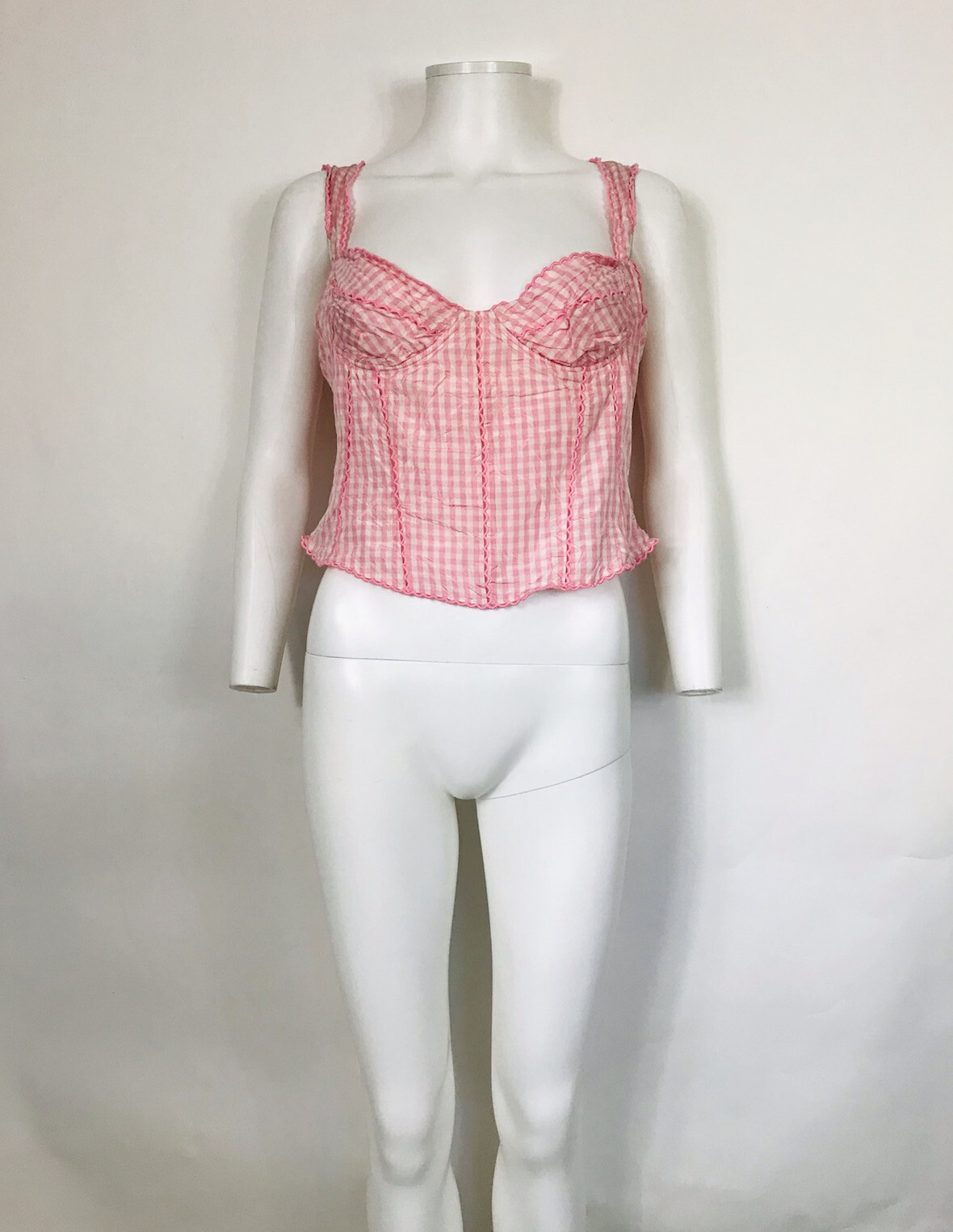 Rare Vtg Moschino Cheap & Chic Pink Gingham Corset Top XL  | eBay | eBay US