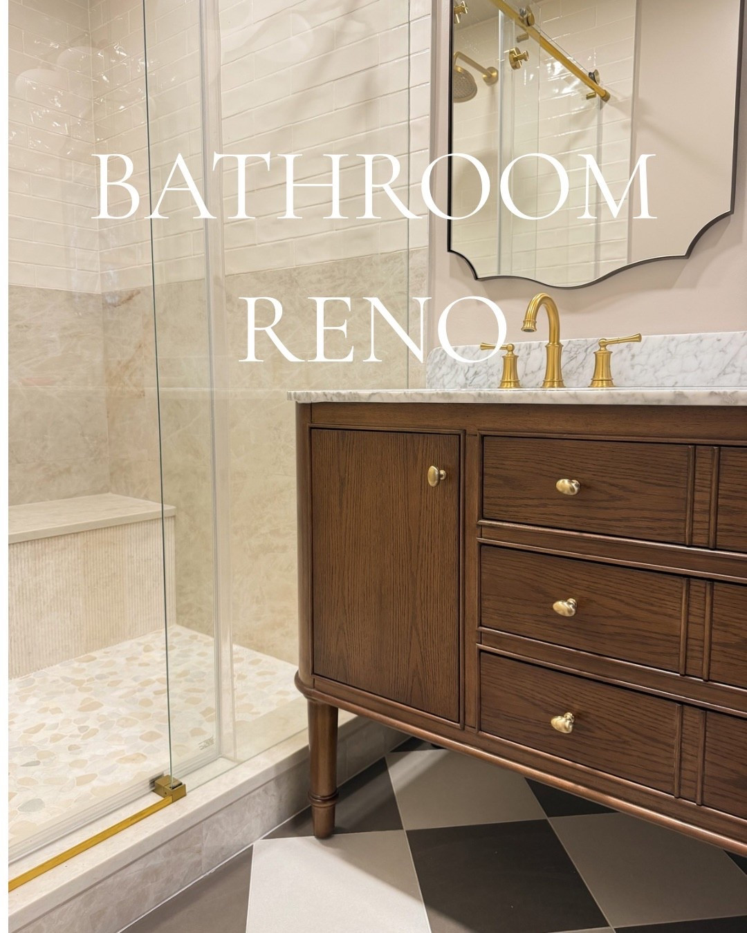 Most of it is from The Home Depot! Bathroom reno, vanity, tiles 