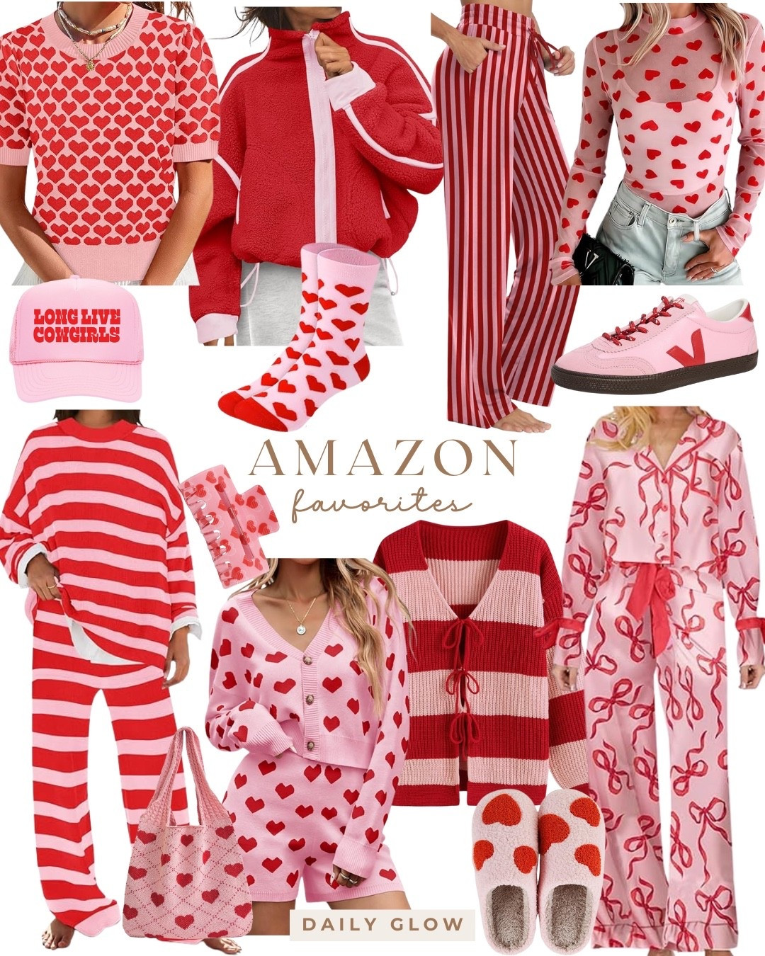 Heart eyes for all of these Valentine's Day Amazon finds 😍
So many festive pieces — from cozy pjs and lounge sets to fun heart prints, accessories, and a few playful outfit options for Galentine’s Day or date night. Red + pink is such a pretty combo 🩷❤️ Linked it all here!

Valentine's Day outfits, Amazon Valentine's finds, heart print pajamas, red pink style, cozy loungewear, Galentine's outfit ideas, cute Amazon fashion, holiday outfit inspo

#LTKSeasonal #LTKFindsUnder50 #LTKFindsUnder100