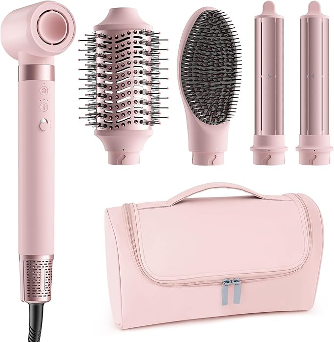 MESCOMB 5 in 1 Hot Air Styler Wrap, High-Speed Hair Dryer, Volumizing Brush with Auto Curlers, Fa... | Amazon (US)