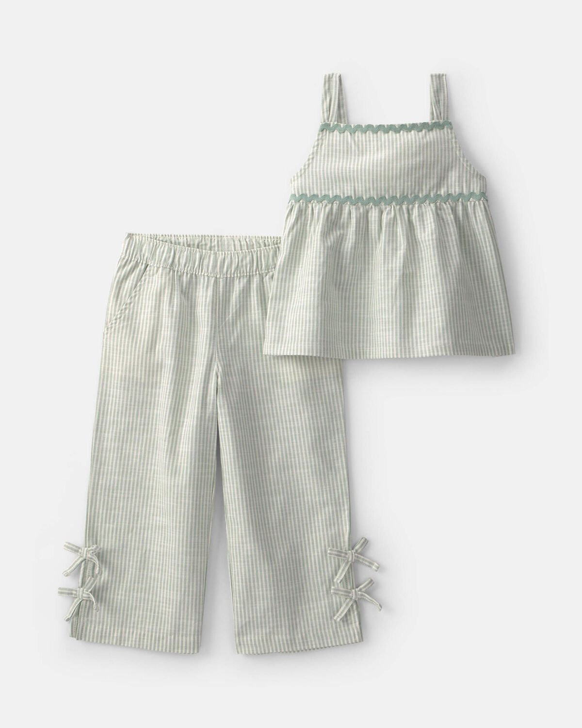 Toddler Girl 2-Piece Striped Tank Top & Pant Set - Green | Carter's Inc