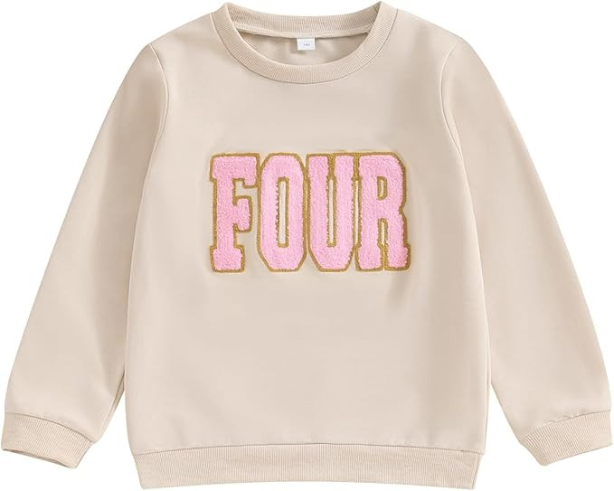 Lamuusaa Toddler Baby Girl Boy Birthday Outfit One/Two/Three/Four/Five/Six Embroidery Sweatshirt ... | Amazon (US)
