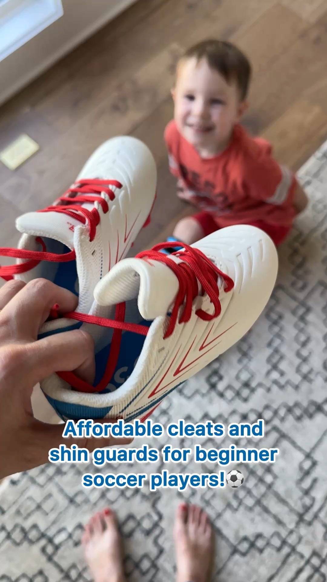 We found these beginner soccer player cleats and shin guards that don’t break the bank! He’s wearing a 9 in cleats and XS in shin guards.⚽️🥅🤍

#LTKFindsUnder50 #LTKKids #LTKActive