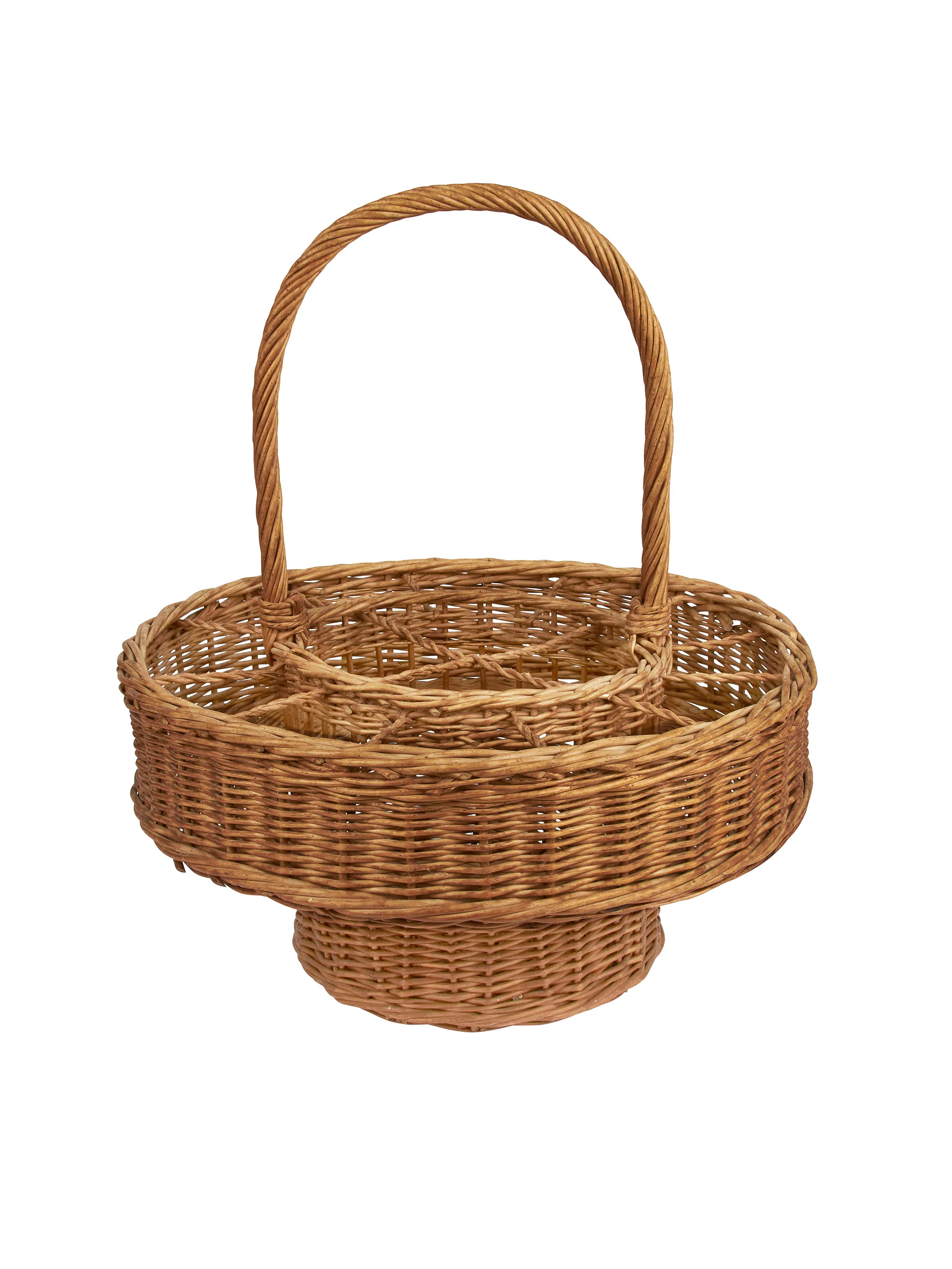 Vintage 1960s Wicker English Garden Party Drinks Basket | Weston Table