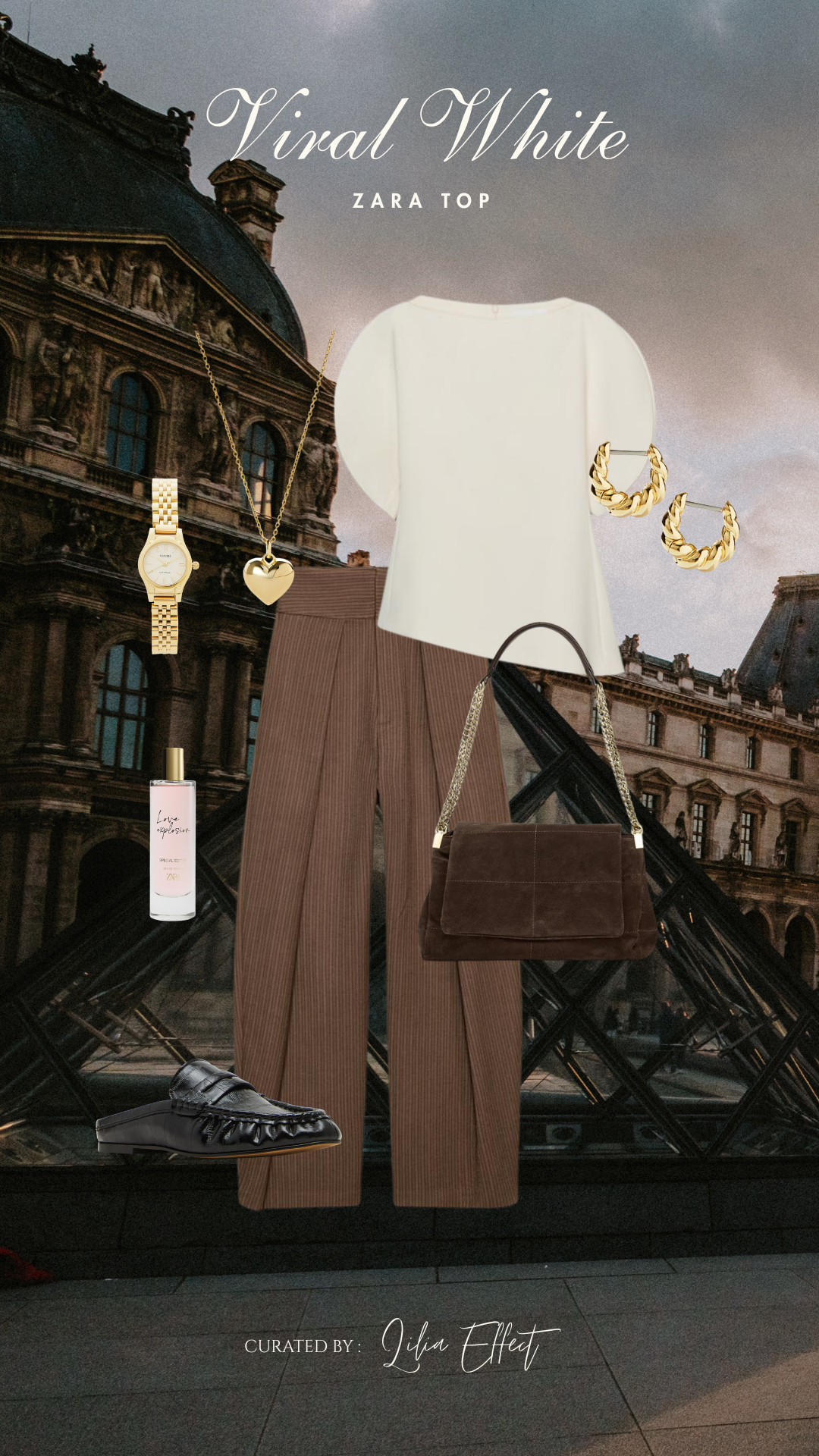 The viral white top 🤍 Styled with warm browns and gold accents for a clean, chic everyday look.
 

 #LTKgrwm #LTKootd