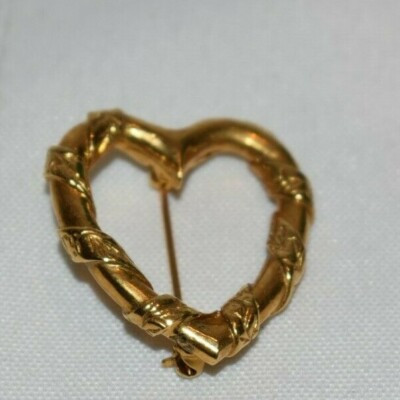 Gold Tone Heart Brooch Marked BMP, 1 1/8 Inch  | eBay | eBay UK