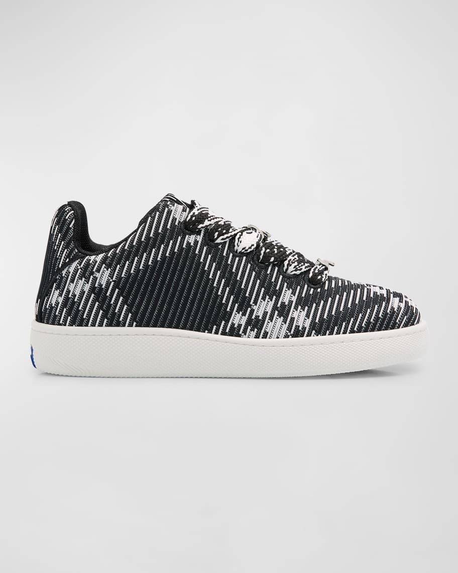 Burberry Men's Check Knit Box Low-Top Sneakers | Neiman Marcus