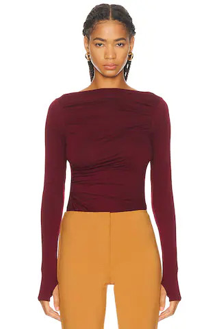 Fluid Jersey Draped Boatneck Top | FWRD 
