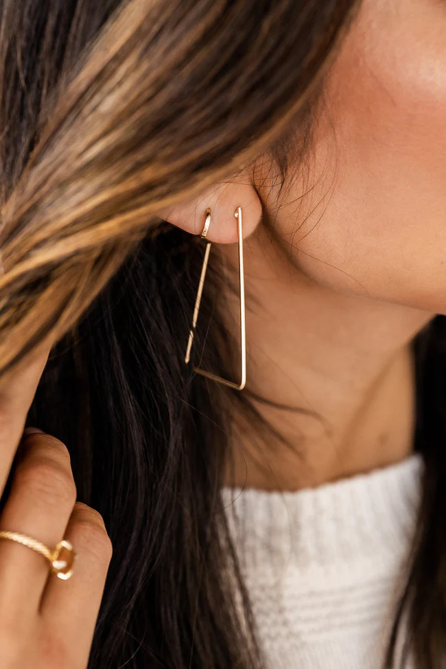 It Comes To A Point Gold Triangle Earrings | Pink Lily