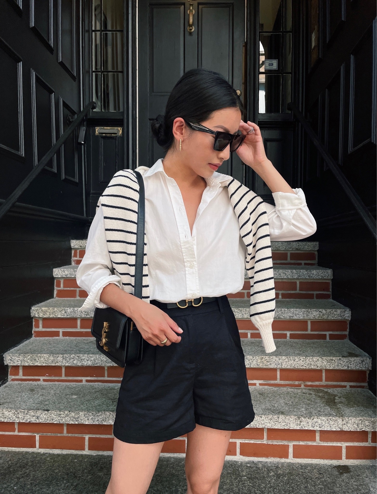 50% off my linen shorts // chic linen shorts + button up outfit

•Express high waist linen shorts 00
•Everlane shirt 00
•Sezane sweater xxs
•Saint Laurent bag
•Edited Pieces belt xxs + hoops (avail on EditedPieces.com)

#petite

#LTKsalealert #LTKSeasonal #LTKitbag