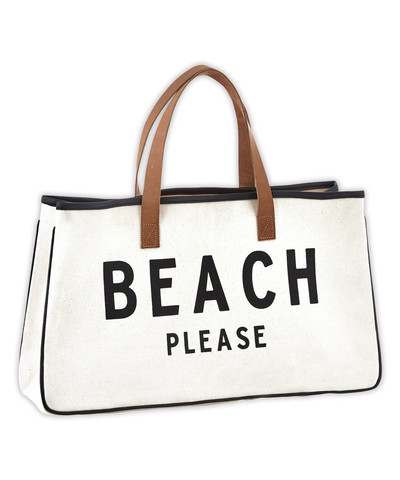 'Beach Please' Oversize Canvas Tote