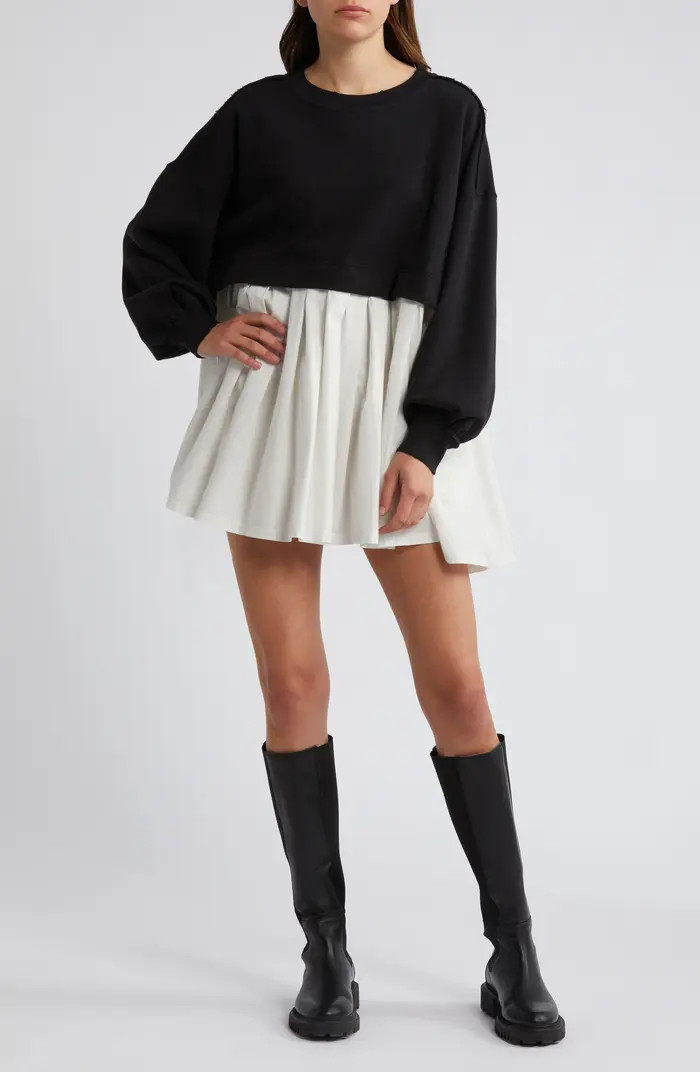 Eleanor Layered Sweatshirt Minidress | Nordstrom