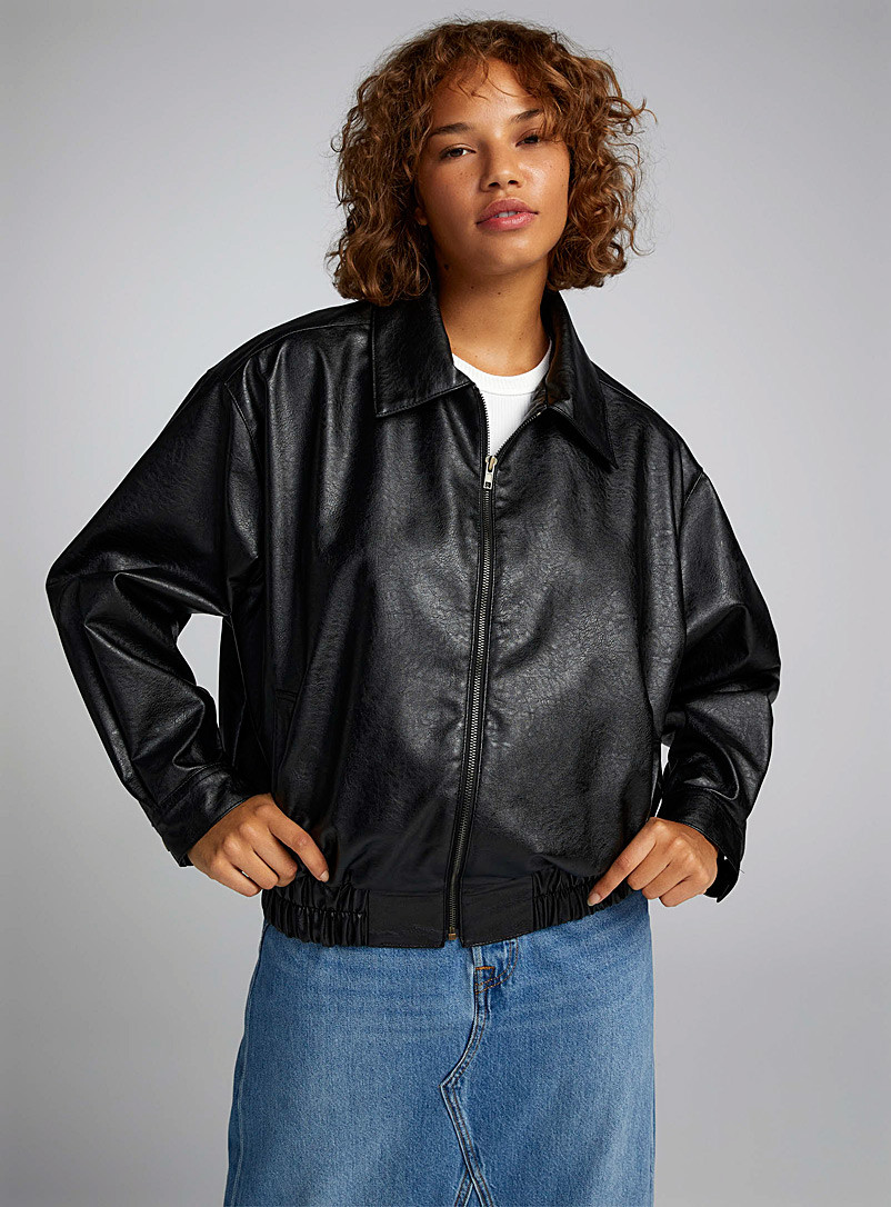 Grandfather faux-leather jacket | Simons