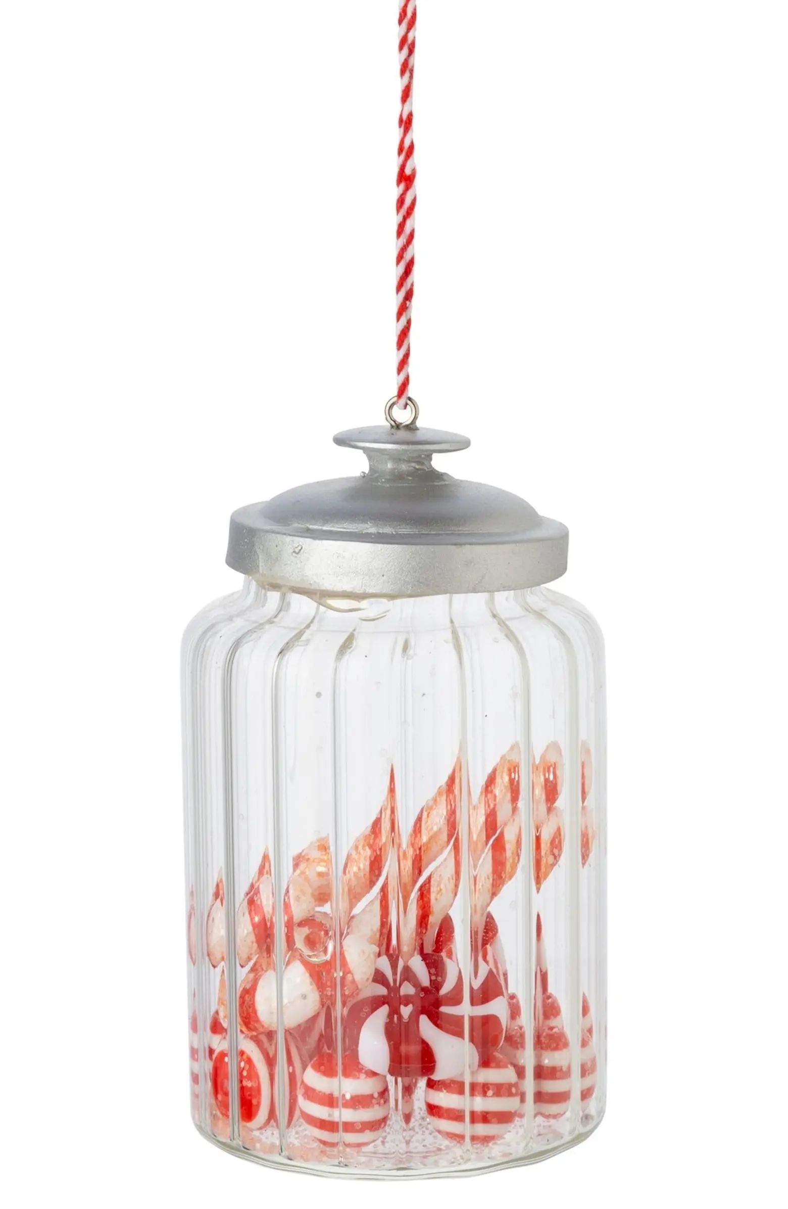 Silver Tree Peppermint Candy Jar Glass Ornament | Nordstrom | Nordstrom